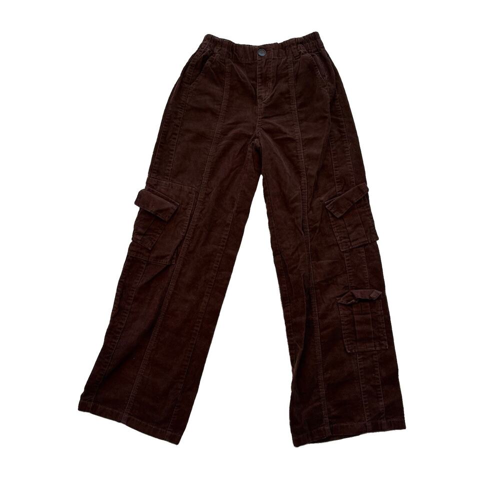 Forever 21 Low Waisted Chocolate Brown Corduroy Cargo Jeans Size XS